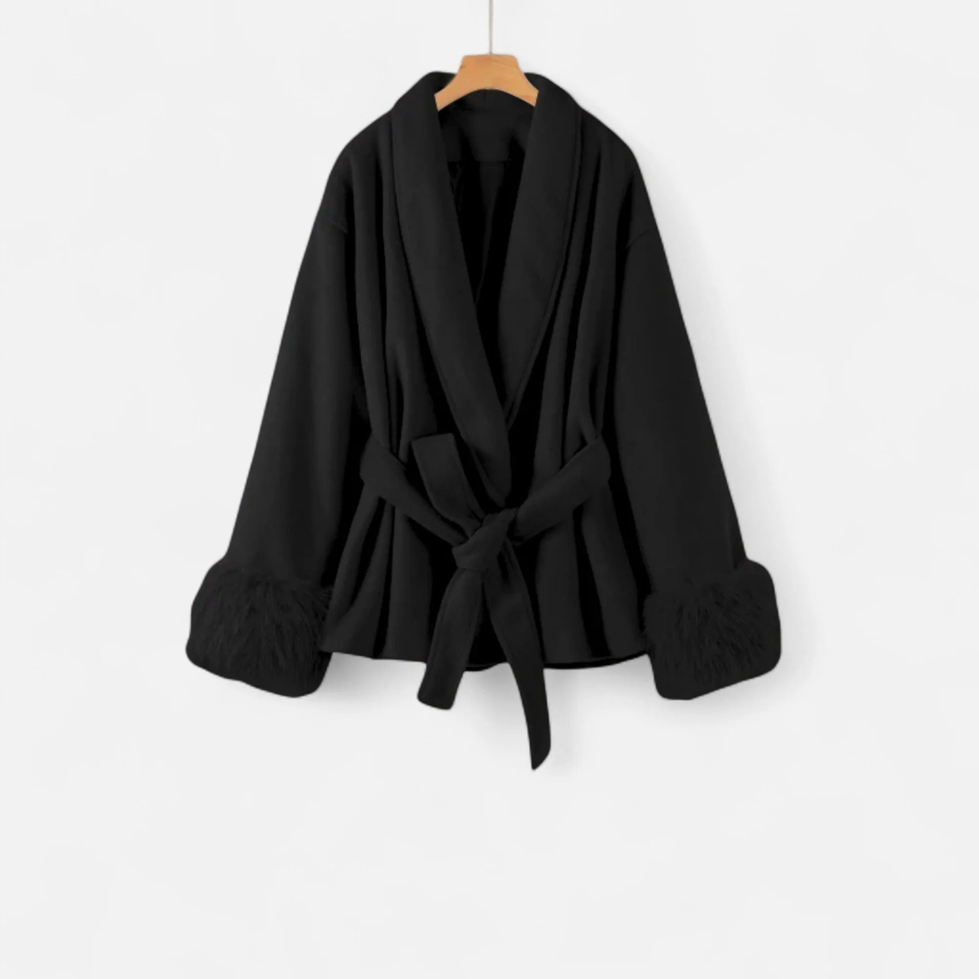 Westlyn™ | Women’s Faux-Fur Coat – Ivy League Lace-Up Elegance