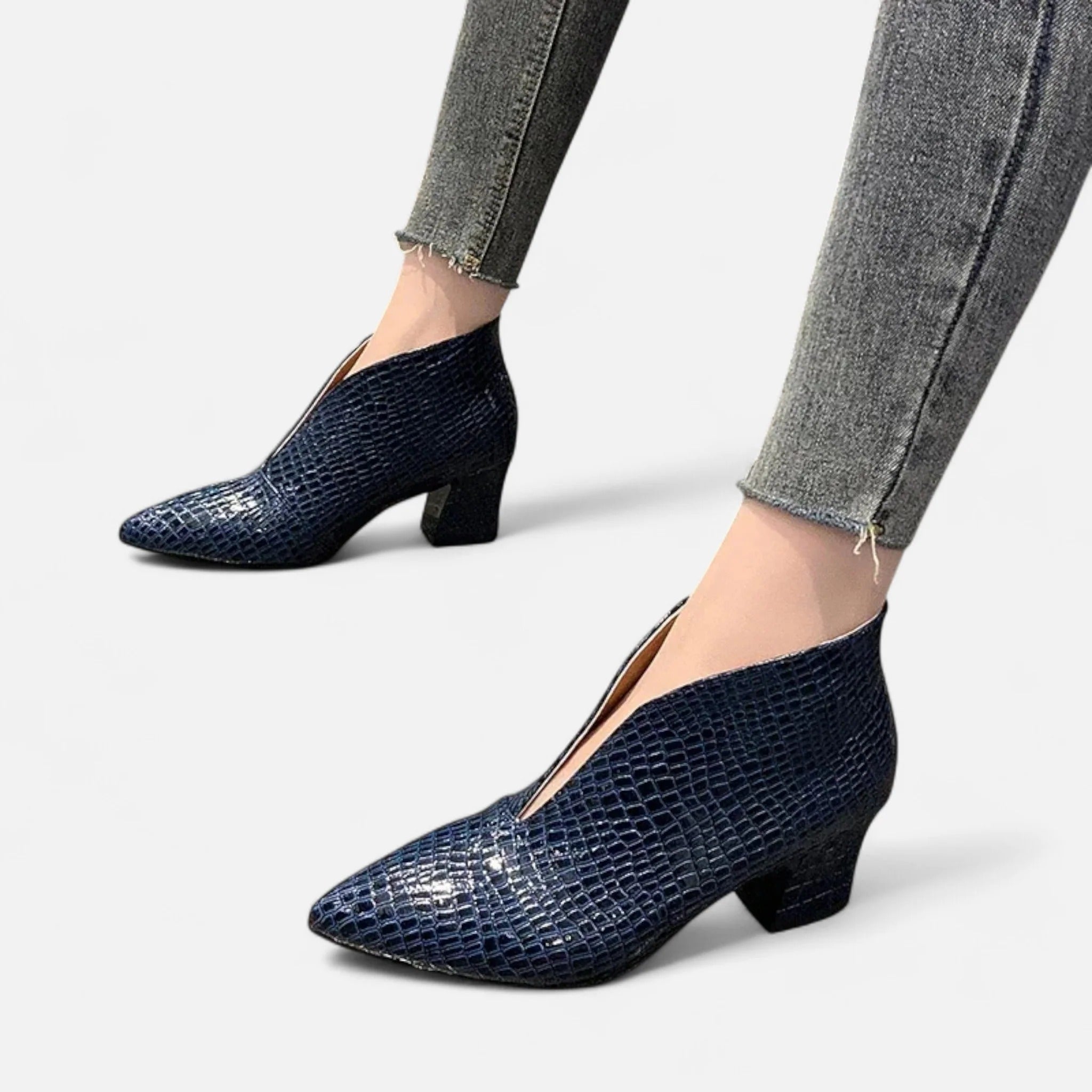 Westlyn™ | Women’s Patent Leather V-Cut Ankle Boots